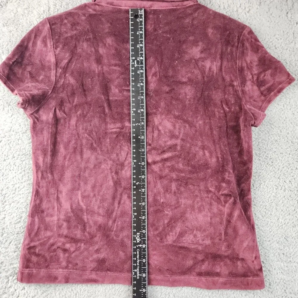 Y2K Abercrombie V-Neck Babydoll Top Medium Velour Romantic Whimsigoth Cap Sleeve